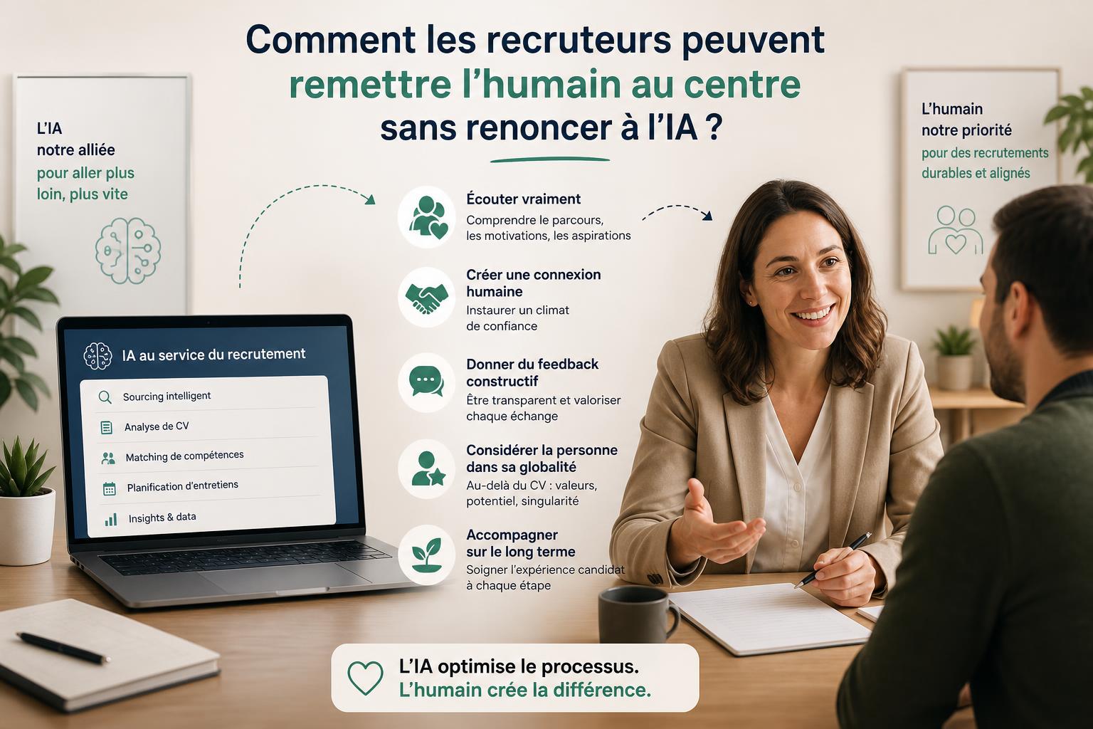 Comment les recruteurs peuvent remettre lhumain au centre sans renoncer à lIA ?