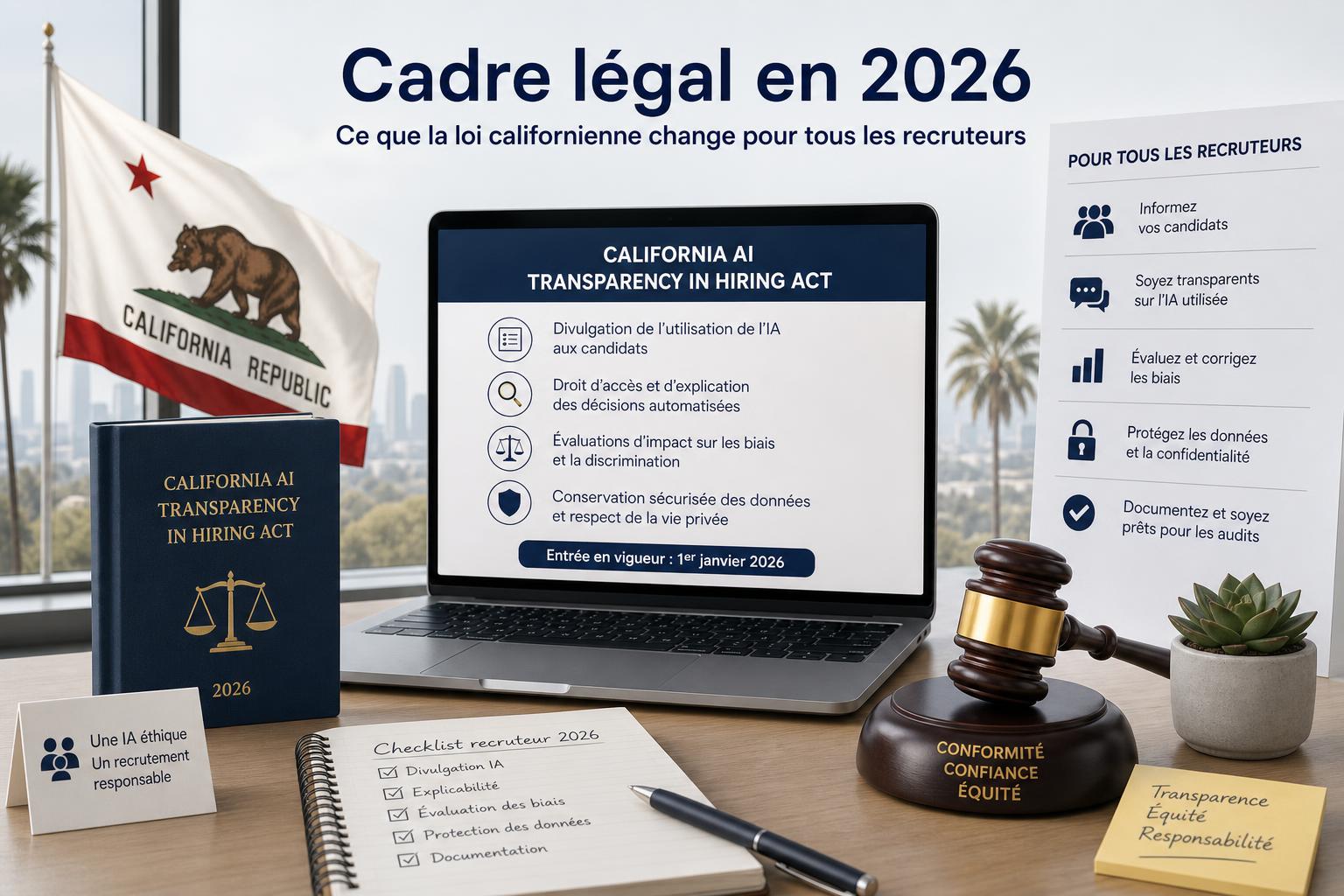 Cadre légal en 2026 : ce que la loi californienne change pour tous les recruteurs