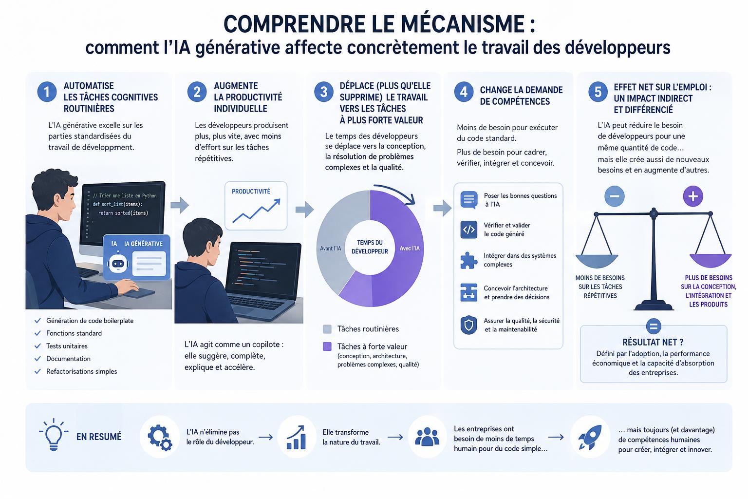 Comprendre le mécanisme : comment lIA générative affecte concrètement le travail des développeurs