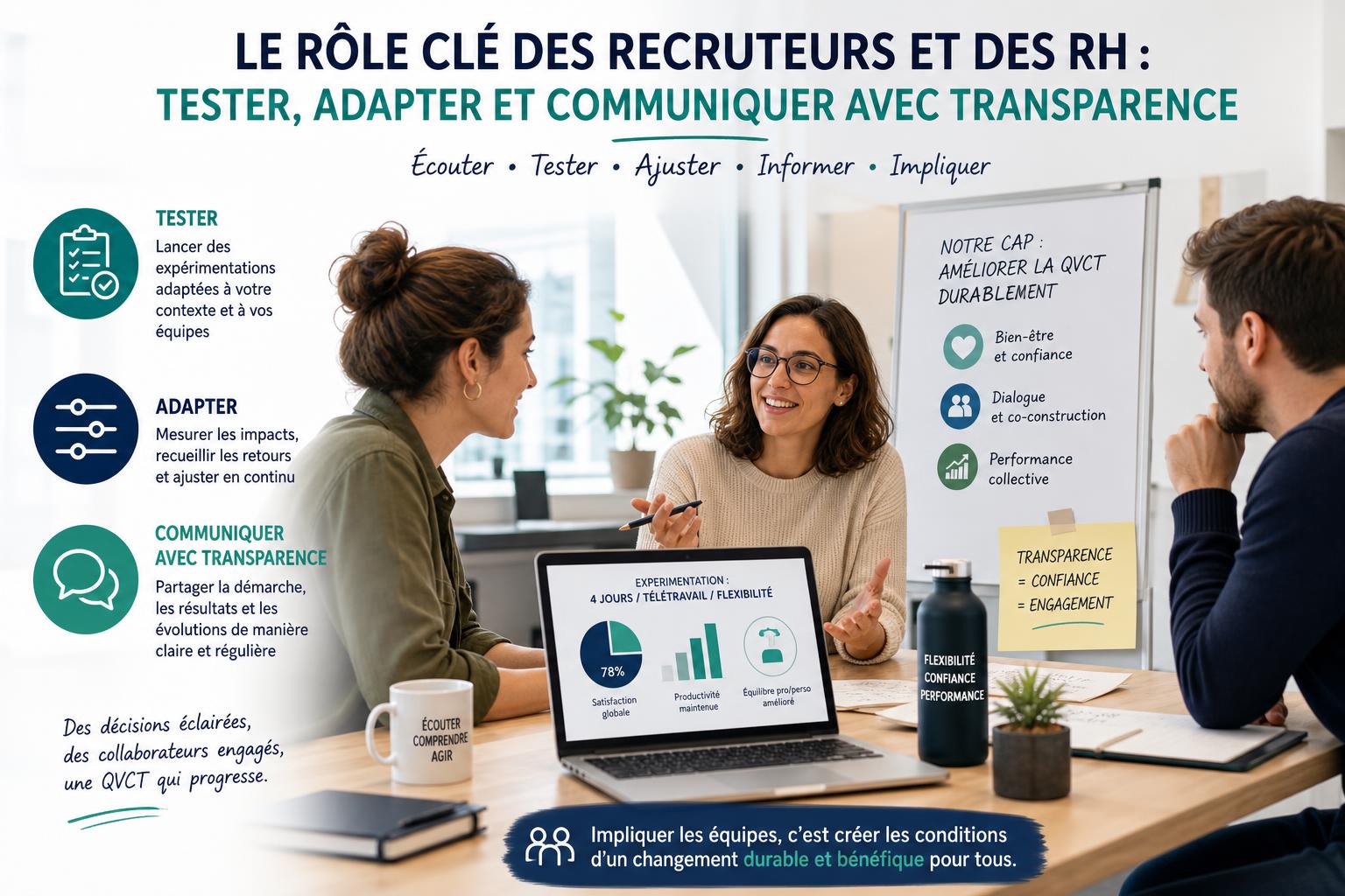 Le rôle clé des recruteurs et des RH : tester, adapter et communiquer avec transparence