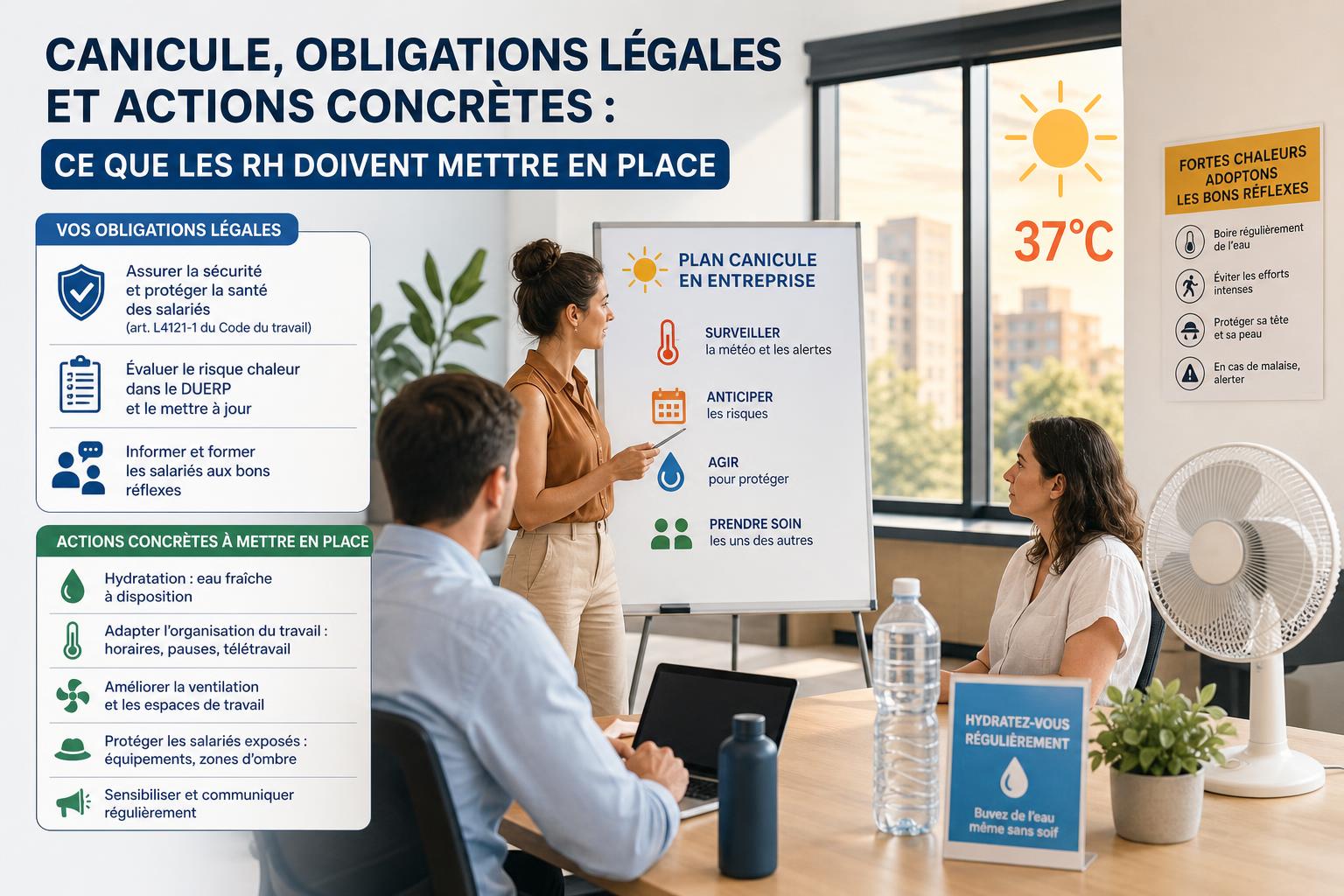 Canicule, obligations légales et actions concrètes : ce que les RH doivent mettre en place
