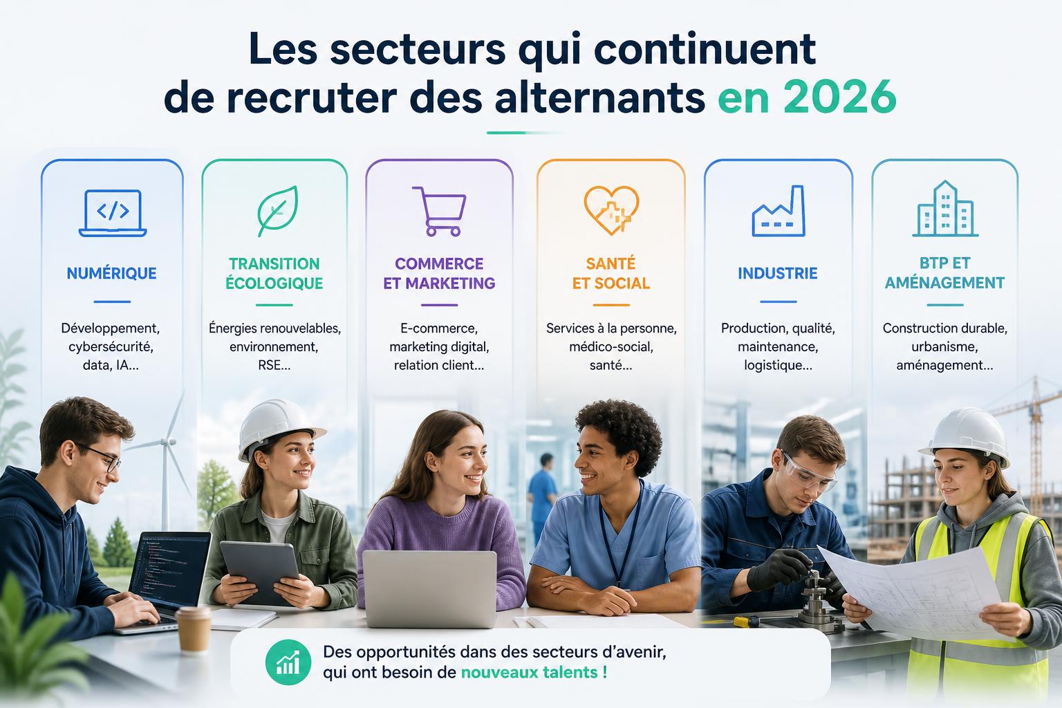 Les secteurs qui continuent de recruter des alternants en 2026