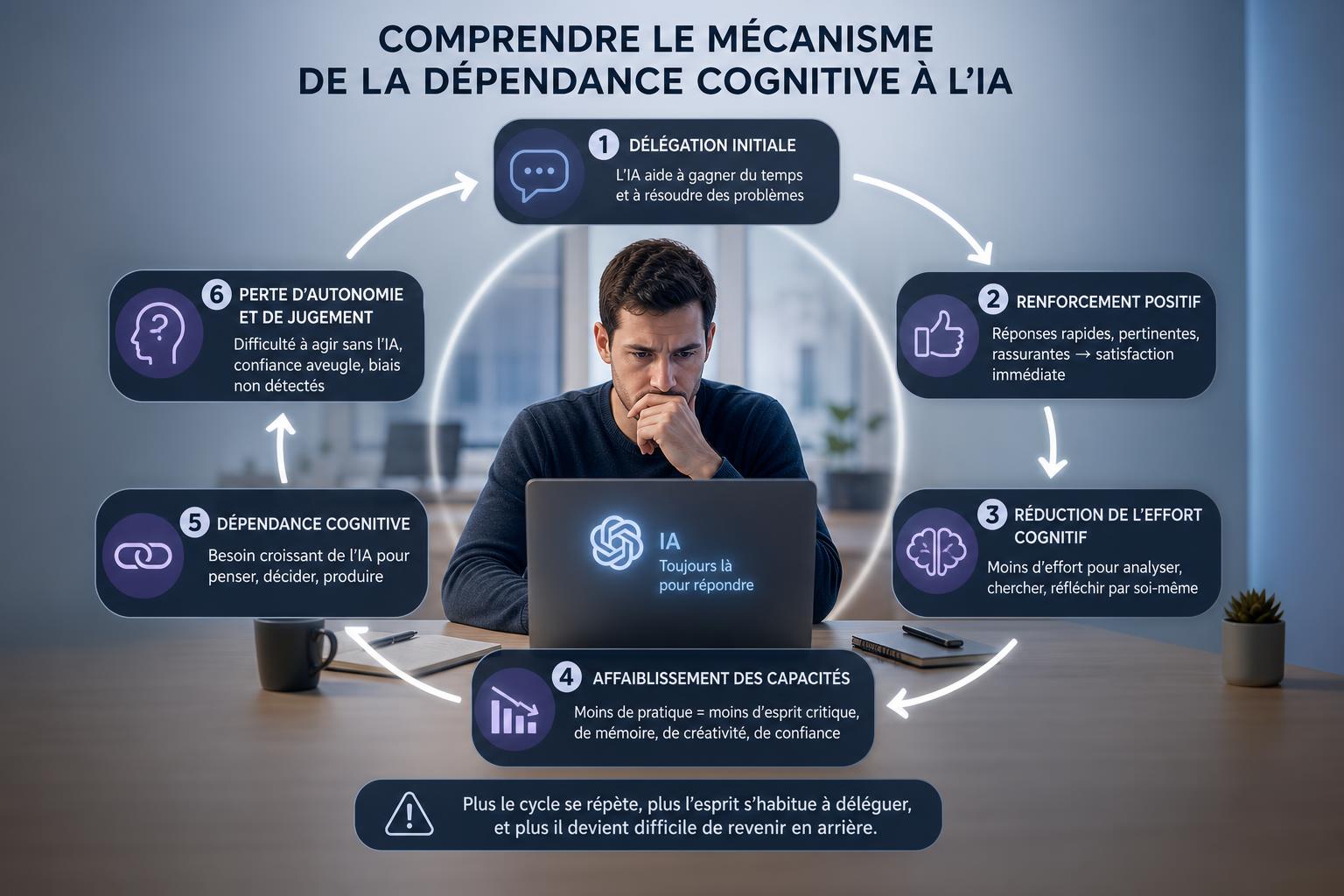 Comprendre le mécanisme de la dépendance cognitive à lIA