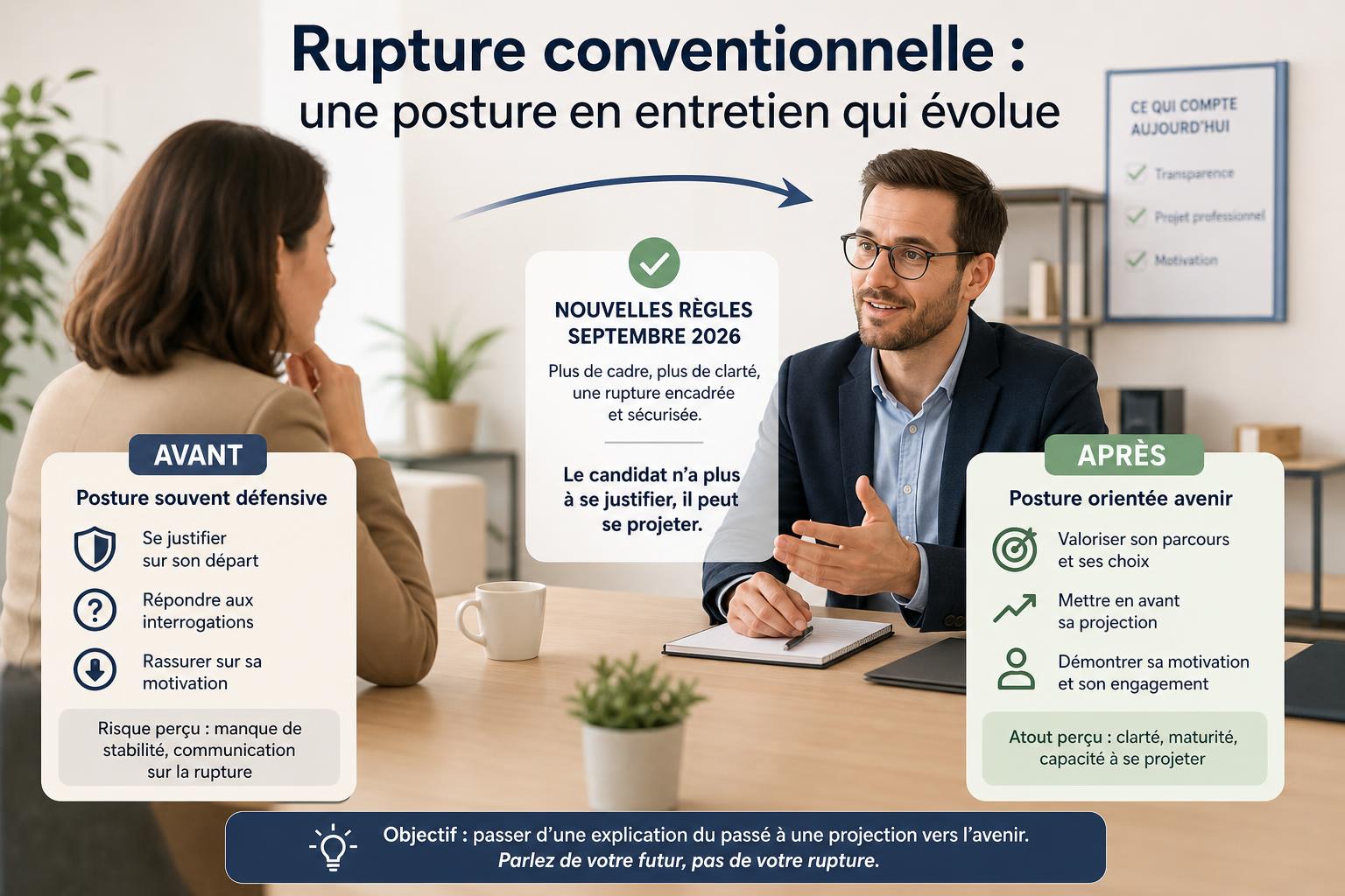 Impact concret sur les candidats en rupture conventionnelle : une posture en entretien qui évolue