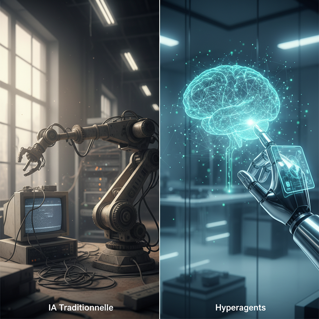 Hyperagents vs IA traditionnelle : le tableau comparatif