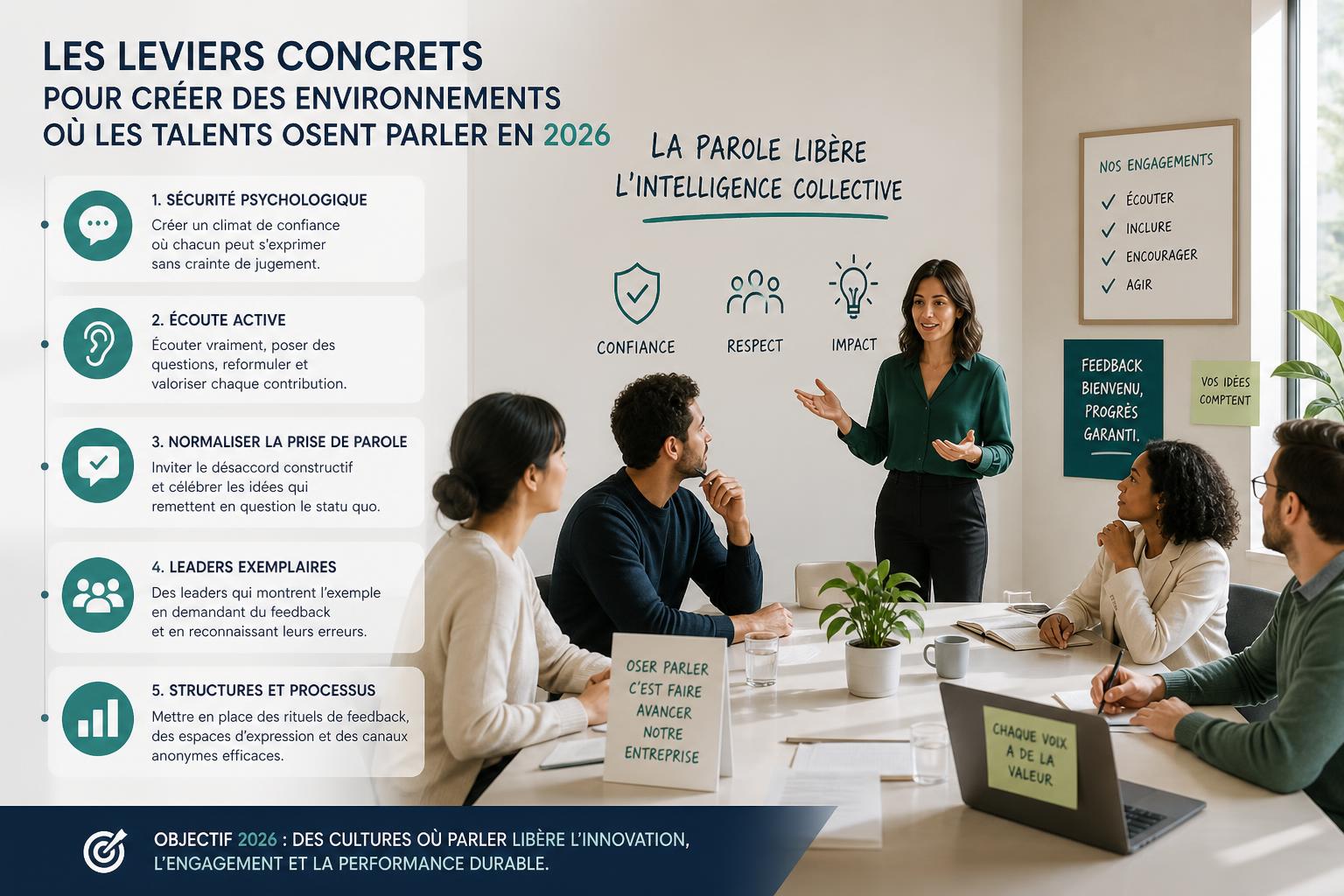 Les leviers concrets pour créer des environnements où les talents osent parler en 2026