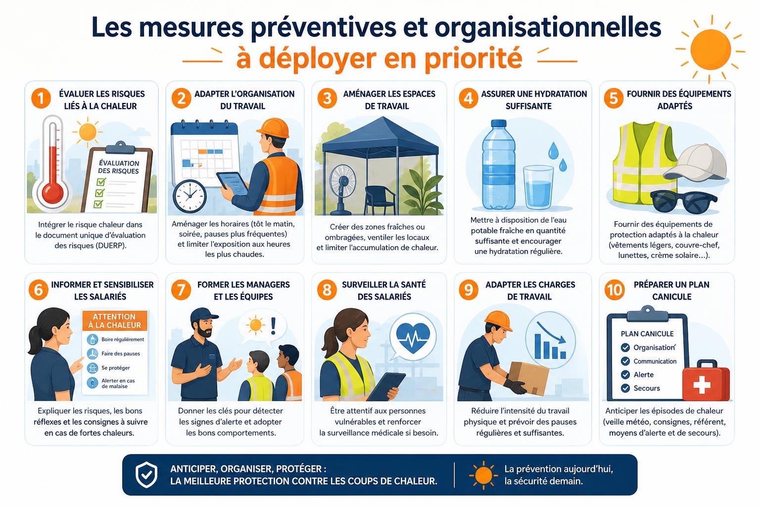 Les mesures préventives et organisationnelles à déployer en priorité