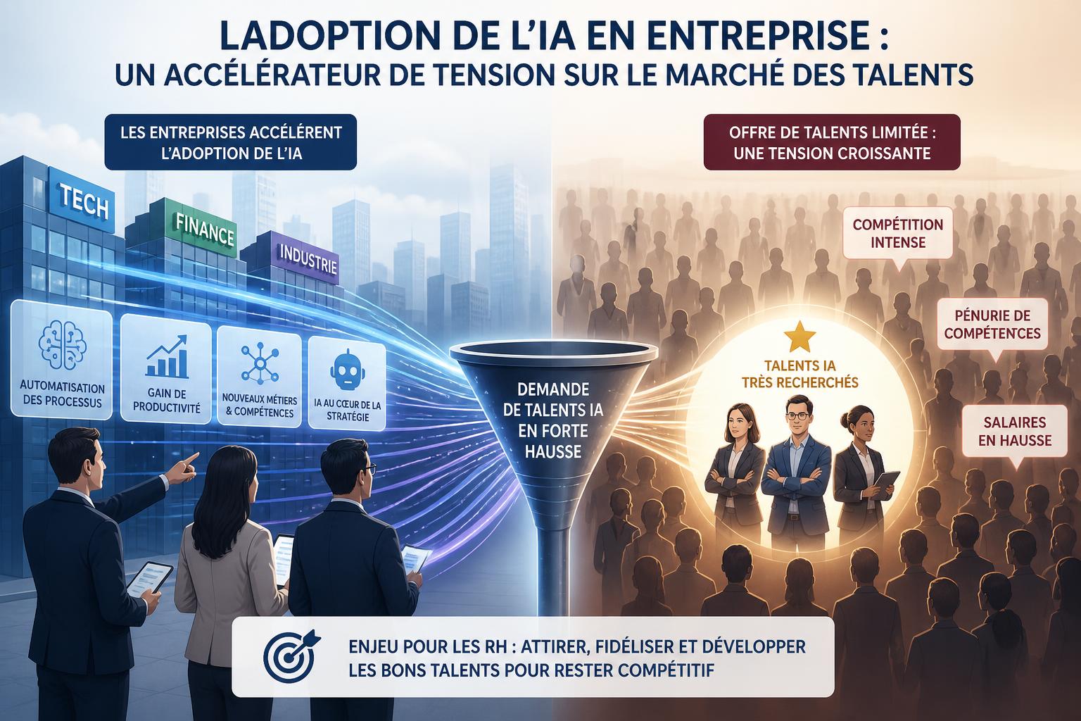 Ladoption de lIA en entreprise : un accélérateur de tension sur le marché des talents