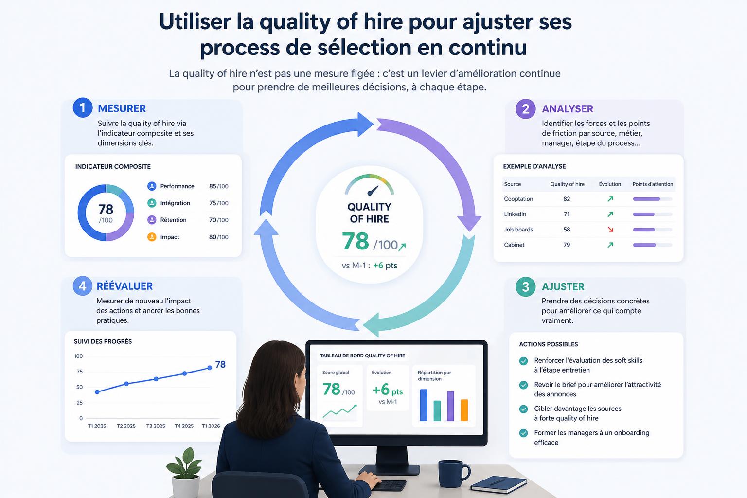 Utiliser la quality of hire pour ajuster ses process de sélection en continu
