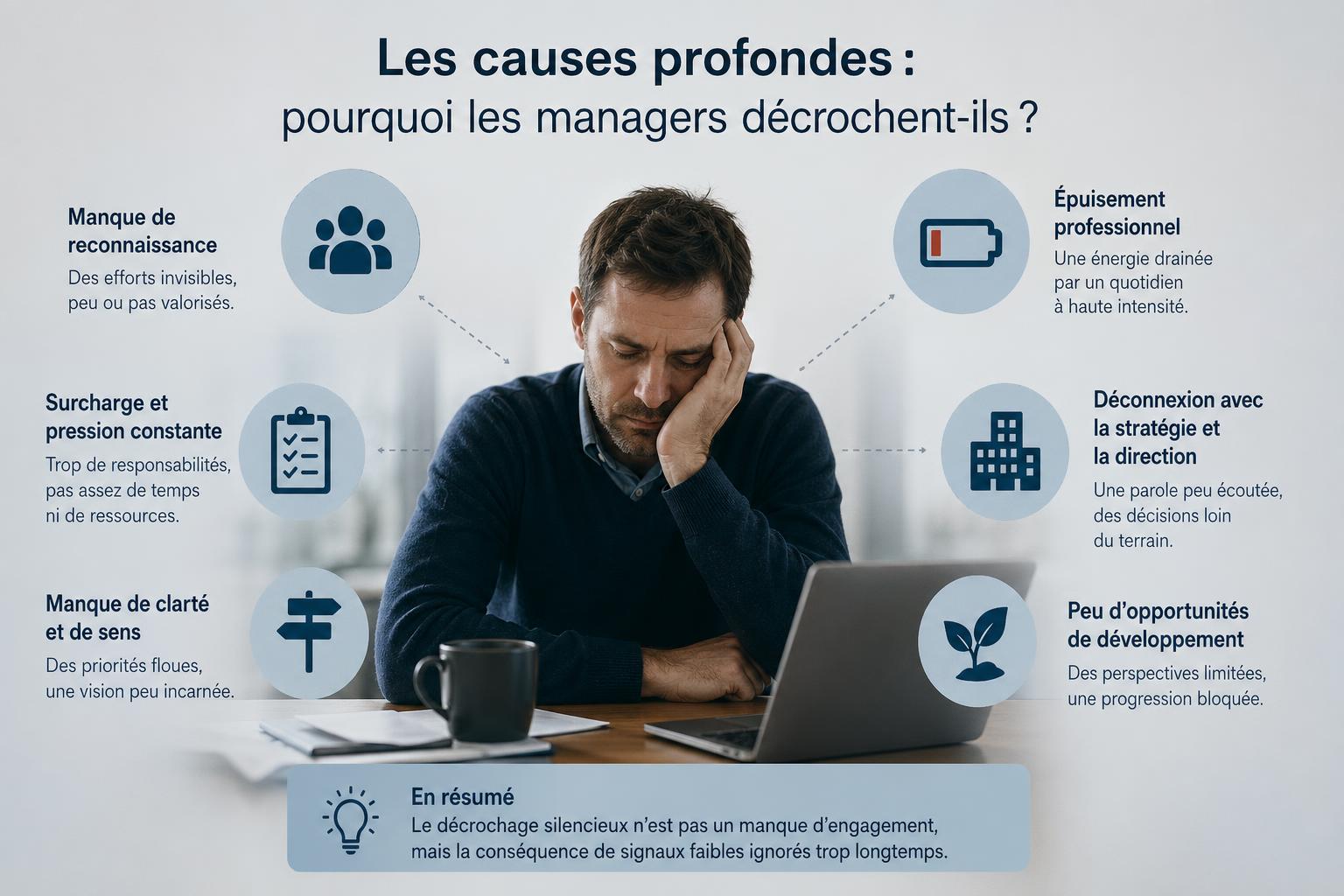 Les causes profondes : pourquoi les managers décrochent-ils ?