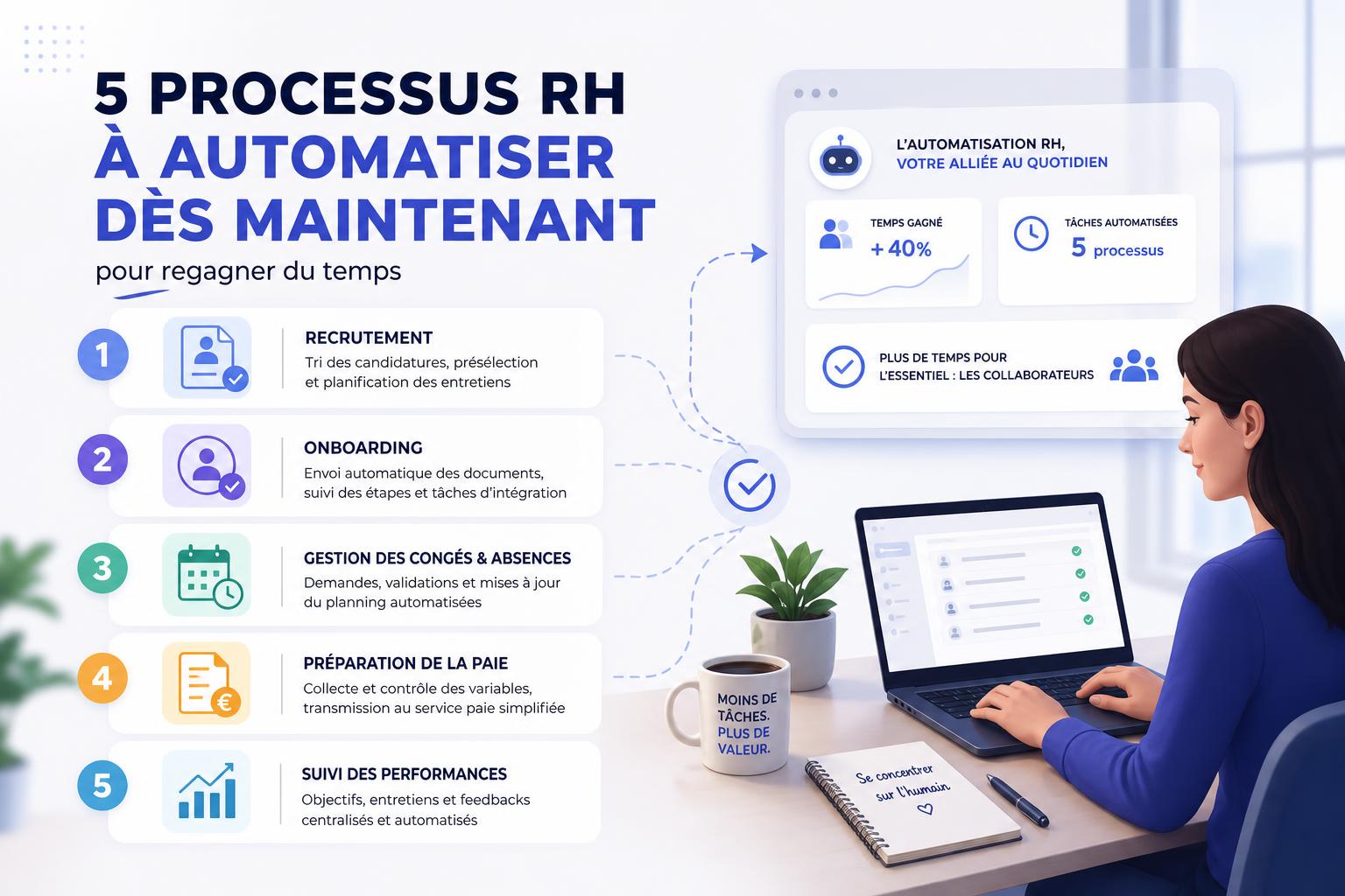 5 processus RH à automatiser dès maintenant pour regagner du temps
