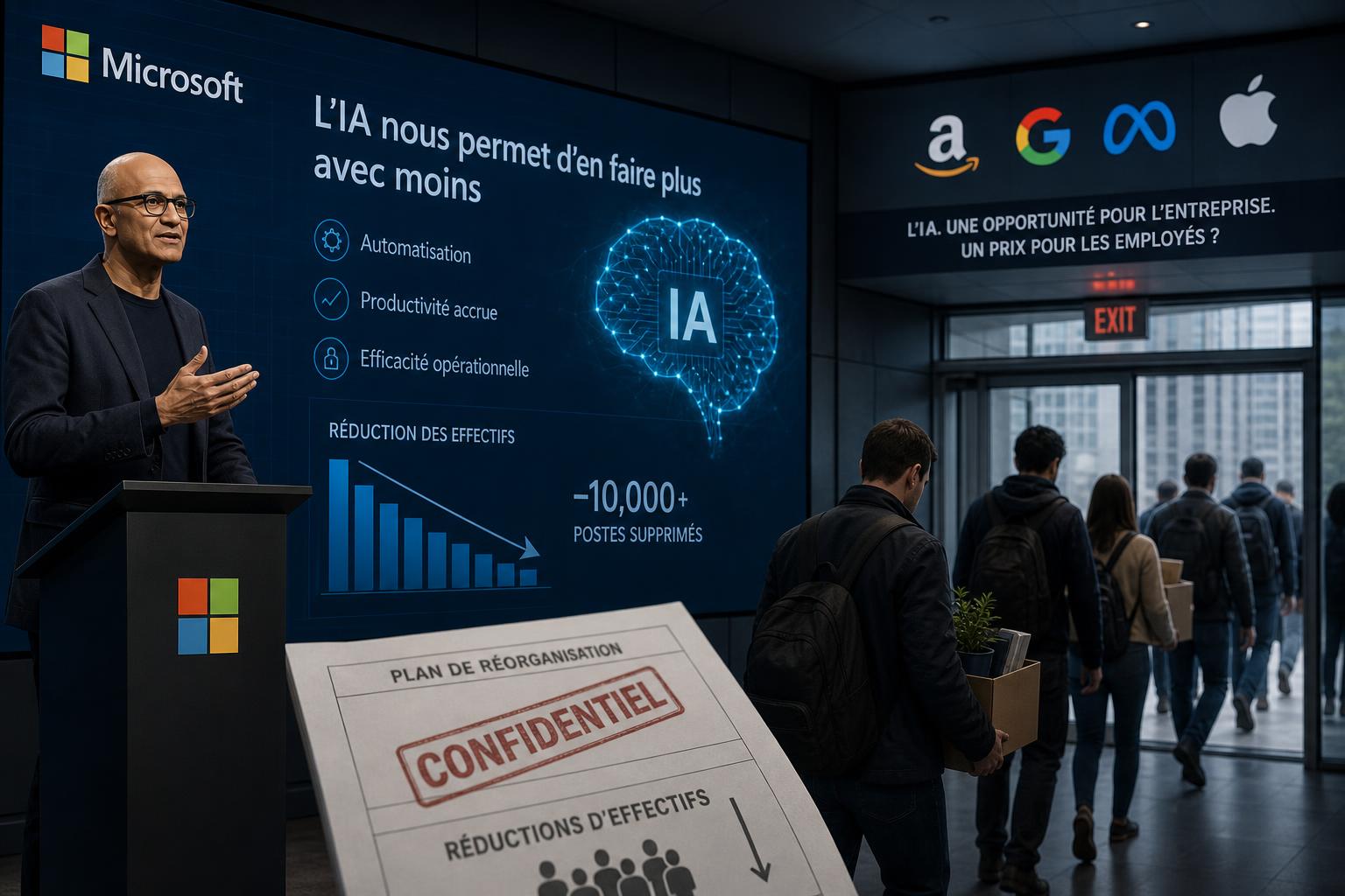 Microsoft et les géants tech : lIA comme justification des réductions deffectifs