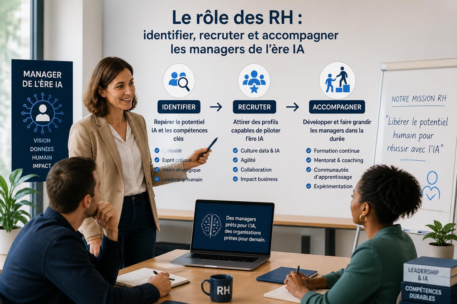 Le rôle des RH : identifier, recruter et accompagner les managers de lère IA