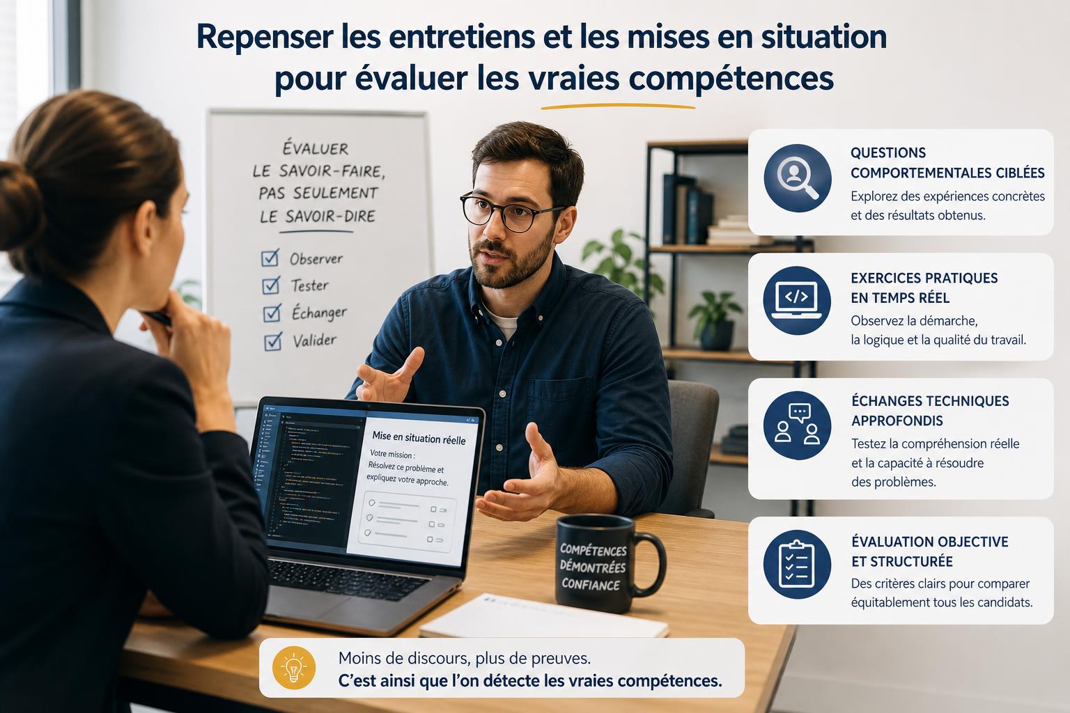 Repenser les entretiens et les mises en situation pour évaluer les vraies compétences
