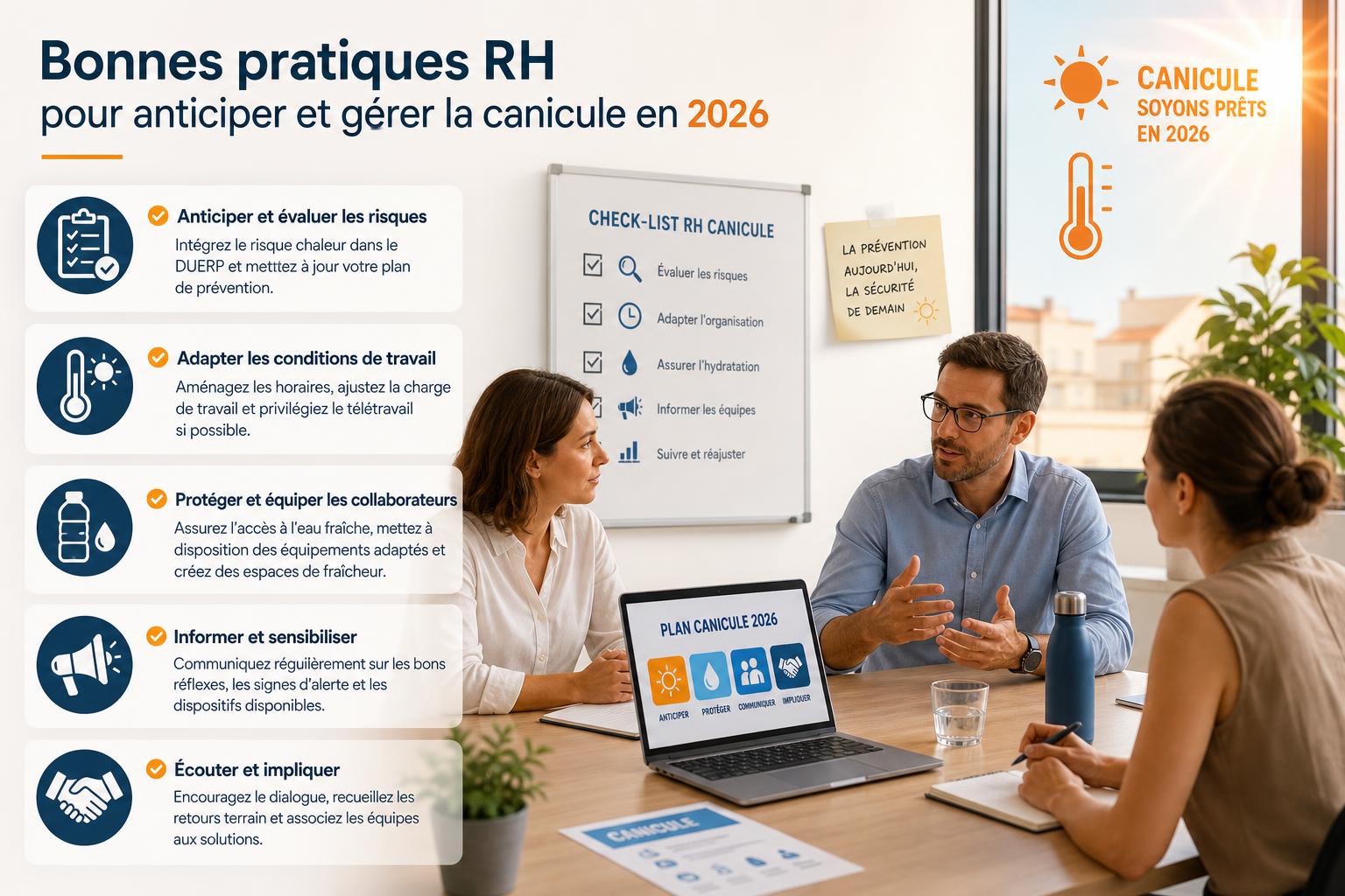 Bonnes pratiques RH pour anticiper et gérer la canicule en 2026