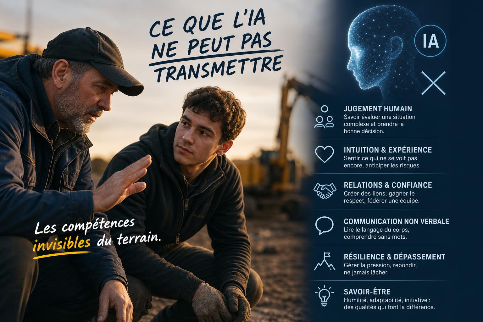 Ce que lIA ne peut pas transmettre : les compétences invisibles du terrain